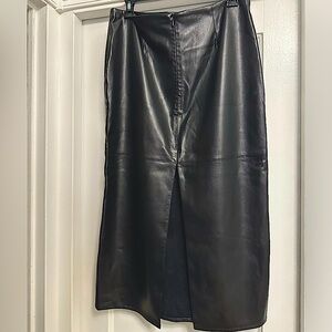 Good American Faux Leather Midi Skirt